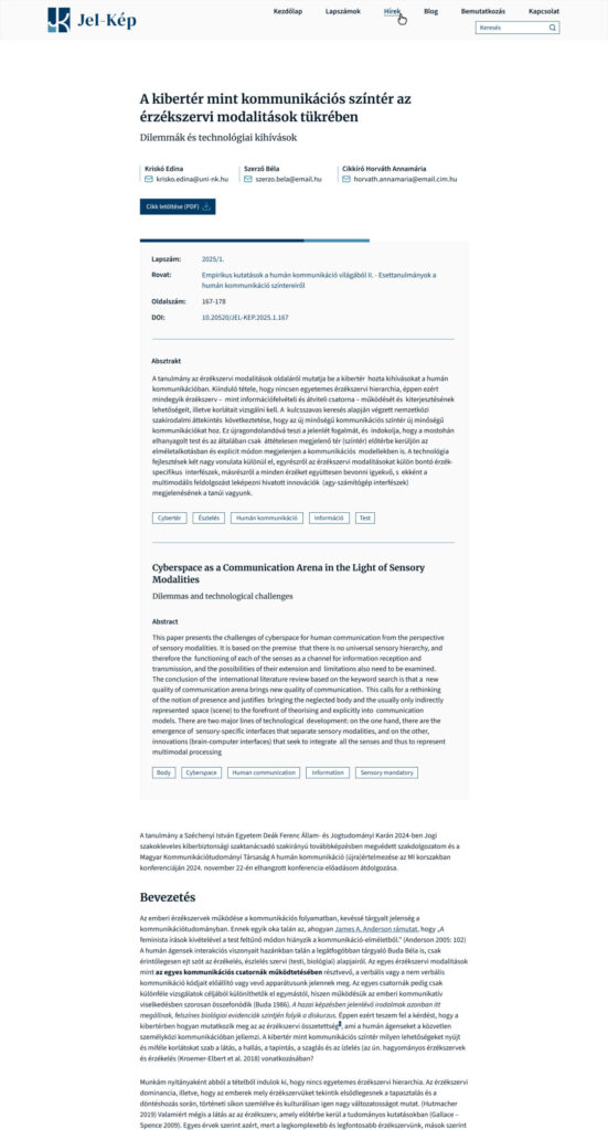 Jel-Kép oldalterv "A"