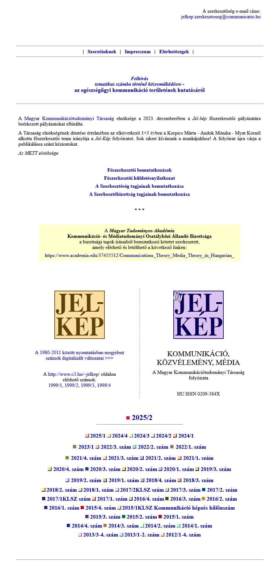 Jel-Kép korábbi főoldal